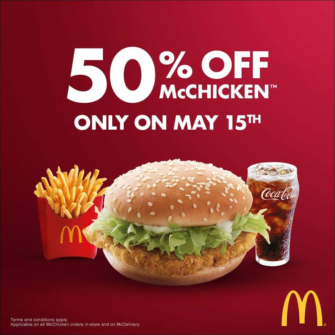 McDonald’s McChicken 50% less