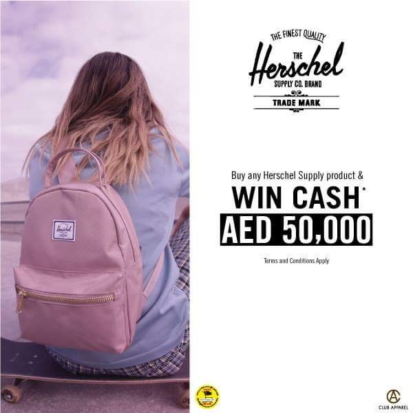 Buy Herschel product stand a chance to win AED 50,000