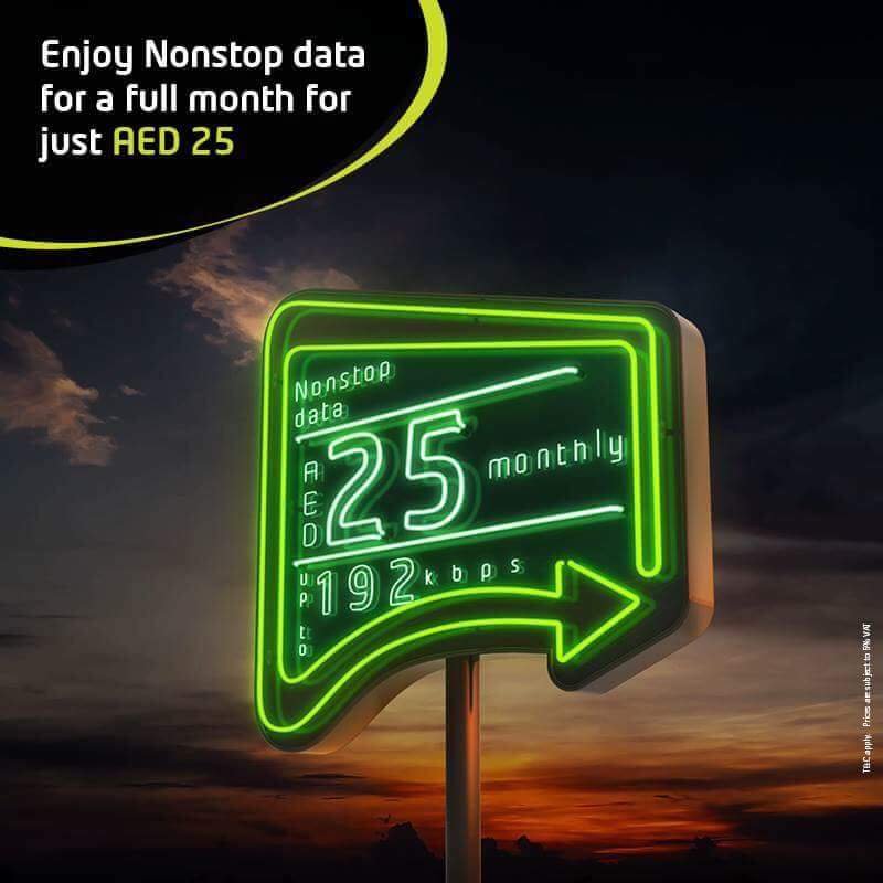 Nonstop data for a month. Etisalat Offer, Stay Connected. 