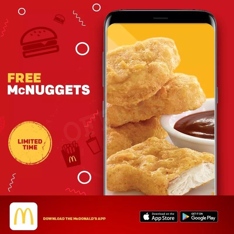 FB IMG 1538485372381 Buy any drink and get free 4 pcs Chicken McNuggets. McDonald