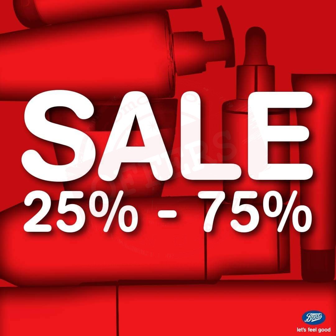 THE BOOTS SALE IS NOW ON – Enjoy 25% to 75% off on makeup, skincare, haircare, beauty accessories and more. Hurry, while stocks last!