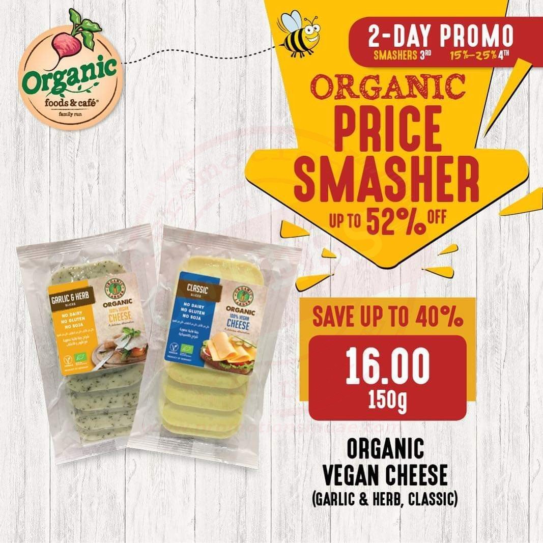 Organic Food & Cafe have a 2 day promo, vegan cheese options up to 40% off.