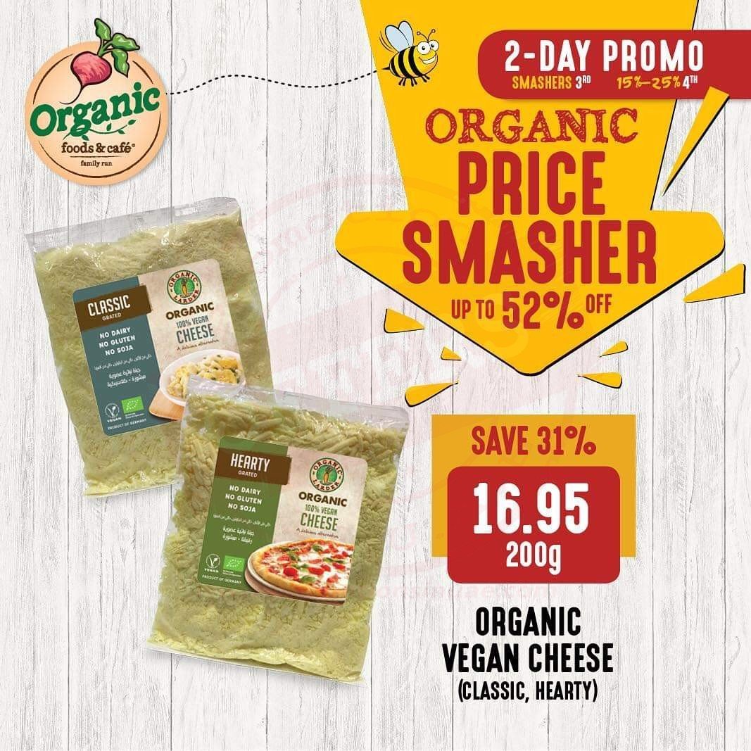 FB IMG 1541230874145 Organic Food & Cafe have a 2 day promo, vegan cheese options up to 40% off.