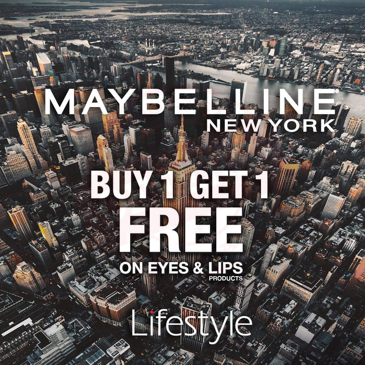 FB IMG 1542895449138 Buy One Get One on NYX, Maybelline Lipsticks & Eye makeup and L'Oreal Face makeup at Lifestyle & Lifestyle at Centrepoint stores only