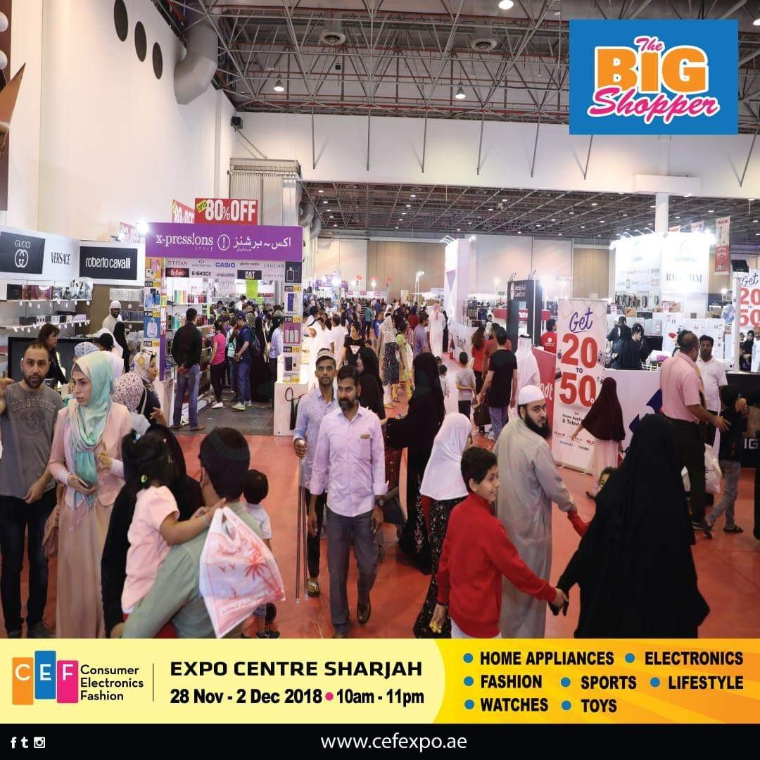FB IMG 1543323162189 AMAZING OFFERS Only for 5 Days! Visit BIG SHOPPER - Expo Centre Sharjah. Enjoy upto 80% discounts on all items. www.cefexpo.ae
