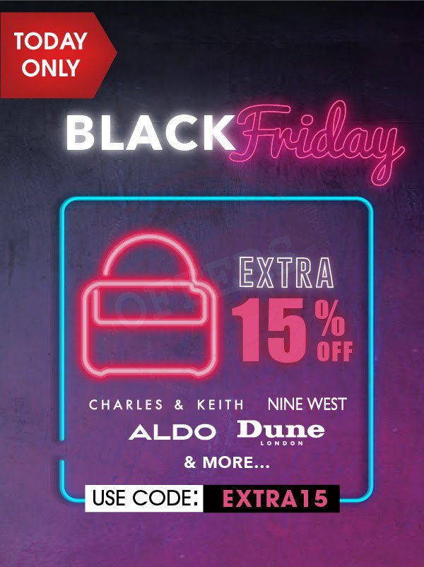 6TH STREET #BlackFriday: Extra 15% OFF all bags!