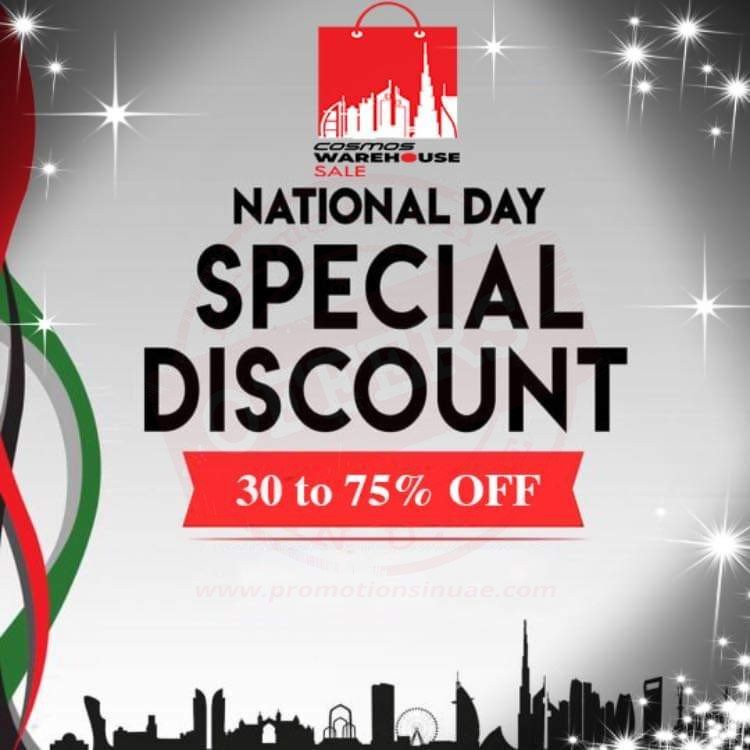 ?Special offer on the celebration of the UAE national day. This weekend at Cosmoswarehousesale 75% off on all premium brands.?????