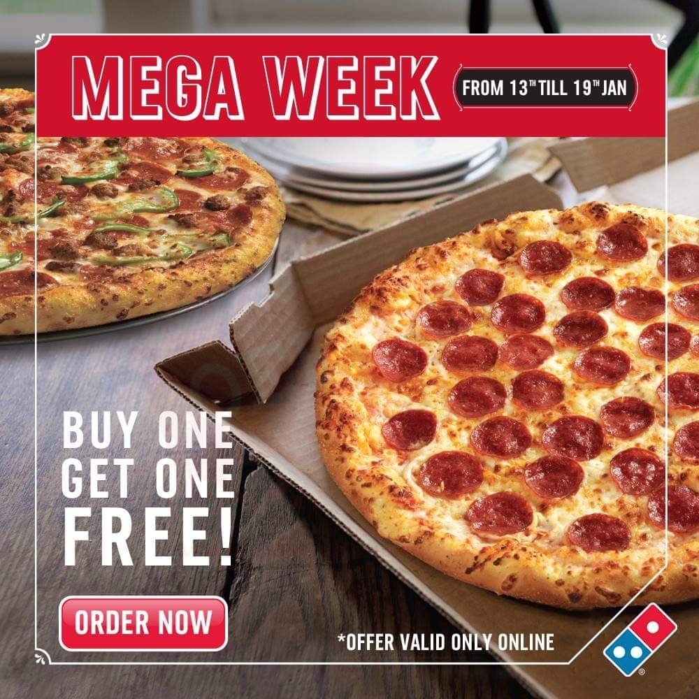 FB IMG 1547359647776 Buy 1 Get 1 when you order at Dominos