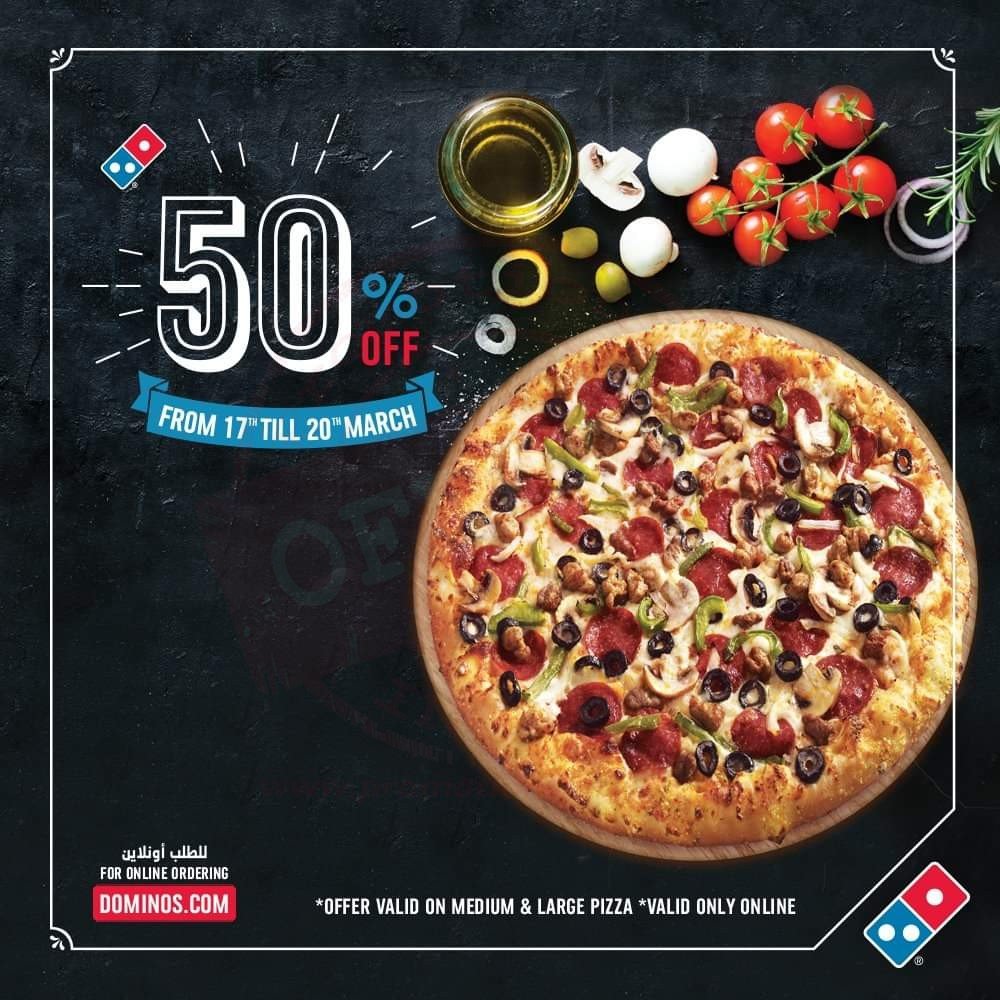 FB IMG 1552803596405 At Domino's enjoy 50% Off on Pizzas!!!