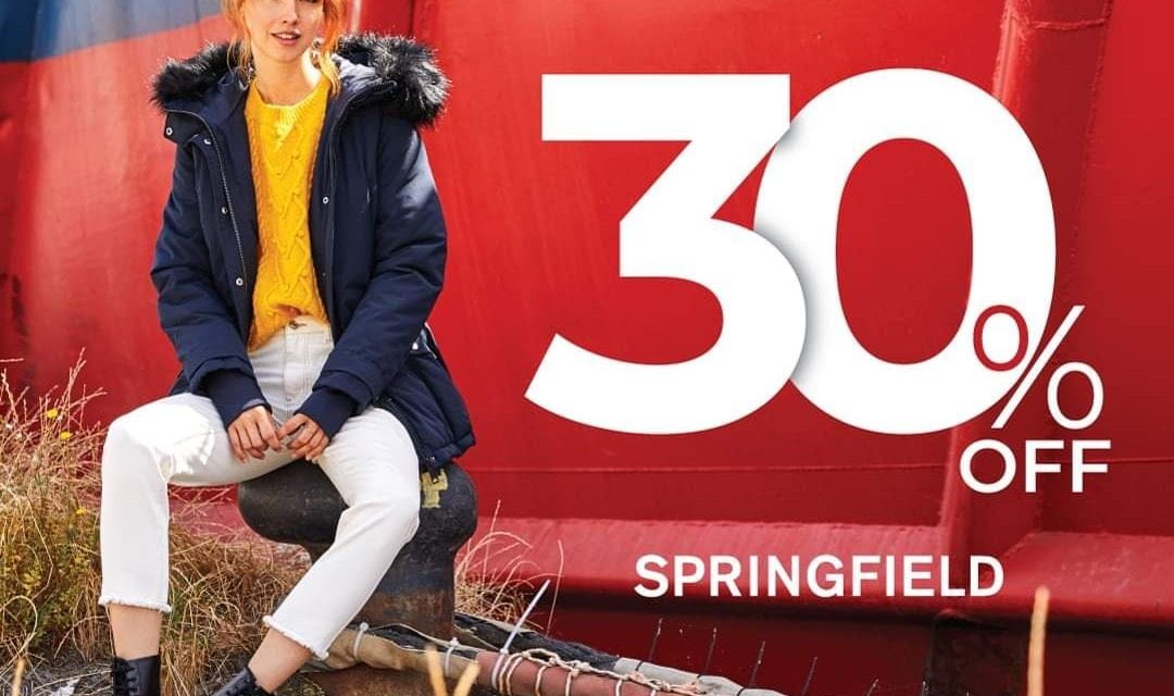 Watch and bag? for free! & <br>Get 30% Off at Springfield stores