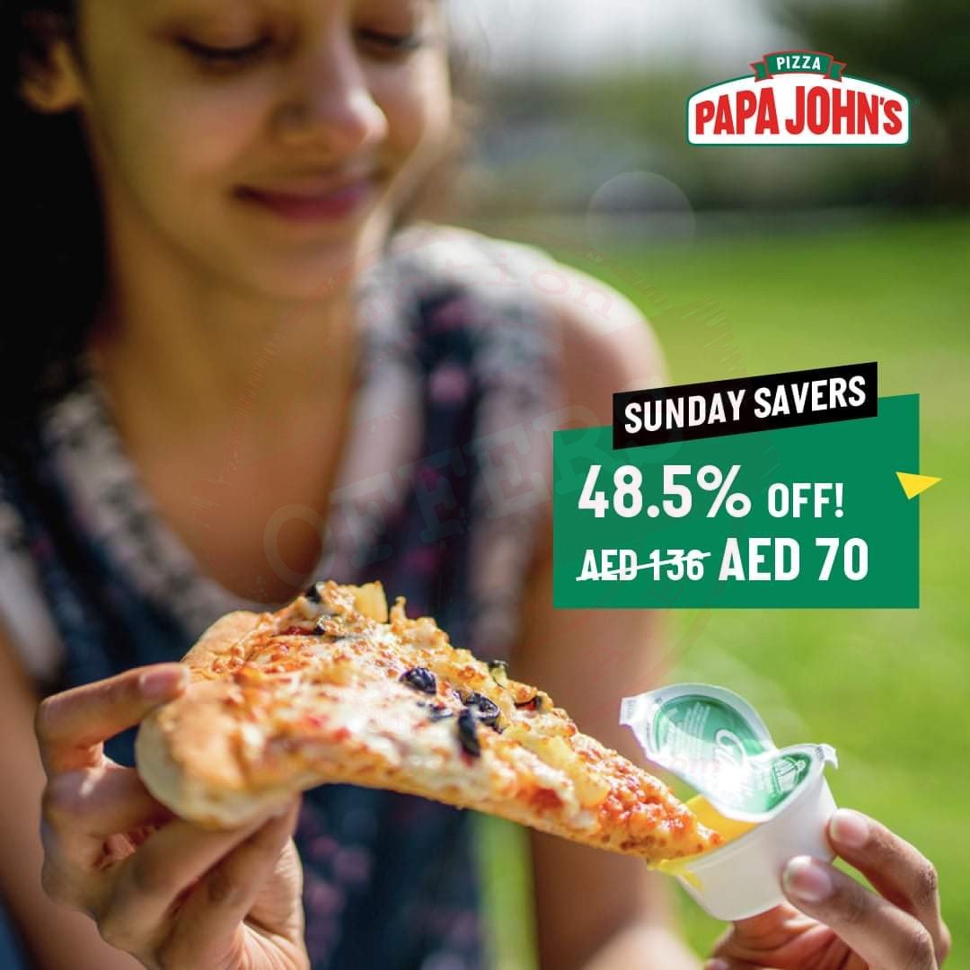 FB IMG 1570346269111 Sunday offer just AED 70 at PapaJohnsUAE