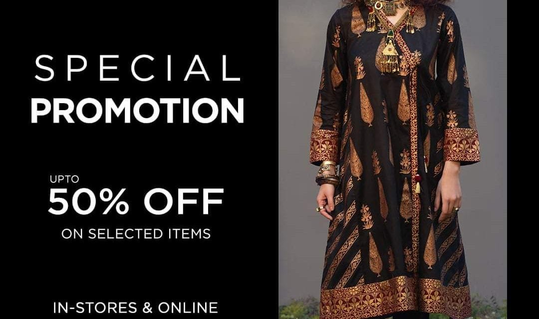 The Khaadi Promotion is on. up to 50% off
