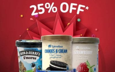 Enjoy 25% OFF on all ice cream at Carrefour