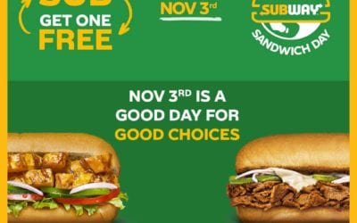 World Sandwich Day with SUBWAY. BUY ONE GET ONE