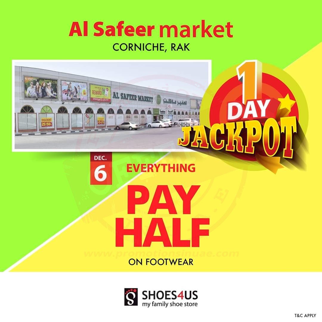 FB IMG 1575623515289 Jackpot Offer-Everything Pay Half!<br><br>One day Jackpot Offer is back! Visit Shoes4us Store on 6th December 2019