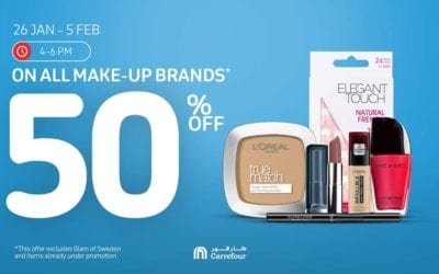 Enjoy 50% OFF on make-up items at Carrefour