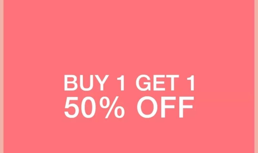 Buy 1 get 1 50 % off at Gap