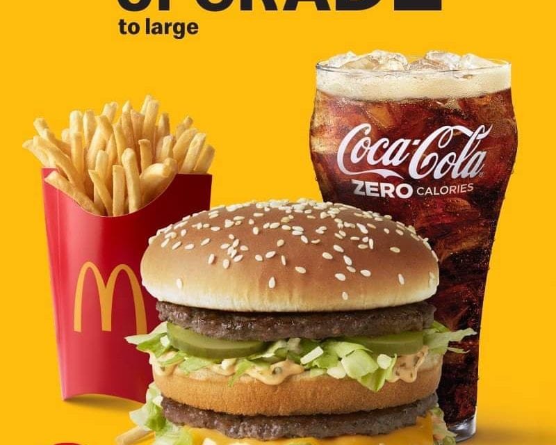 Upgrade to large is on McDonald!