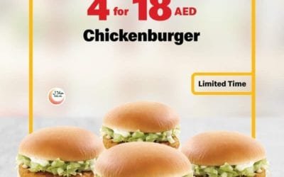 4 Chickenburgers at 18 AED! Order now at McDonald