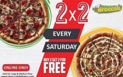 Saturday is more fun, Buy 2 get 2 pizzas for FREE! ???? Broccoli Pizza  and Pasta