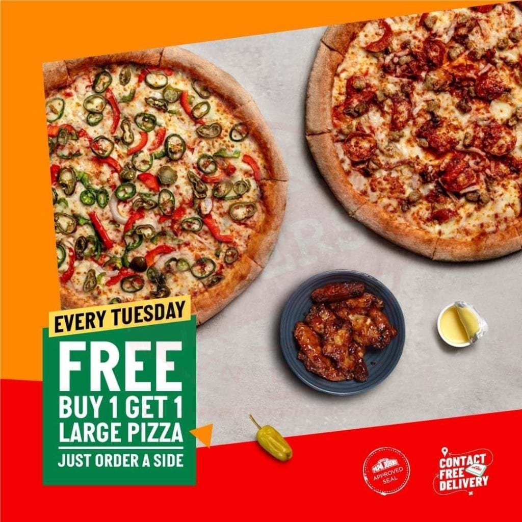Papa John's Pizza - Double the deliciousness, double the fun!🤲😍 It's buy  one get one free Tuesday at Papa John's. اشتر بيتزا واحصل على واحدة مجاناً  طوال يوم الثلاثاء. Order now online