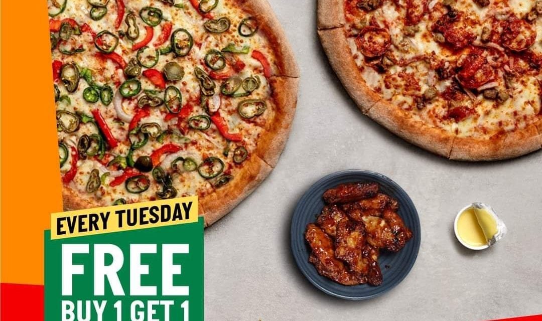 ✨ Every Tuesday, Buy 1 pizza get 1 free from the Papa John’s Pizza ✨
