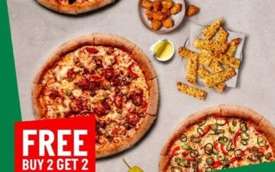 Buy 1 pizza, get 1 pizza absolutely FREE! Papa John’s Pizza UAE