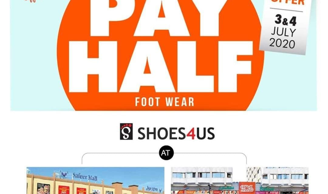 Pay Half on Footwear & Kids Fashion