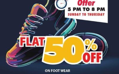 Flat 50% OFF on footwear at Shoes4us (Sunday to Thursday between 5:00 PM – 8:00 PM)