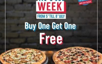 It’s 2 for 1 on your favorite pizzas at Domino’s Pizza