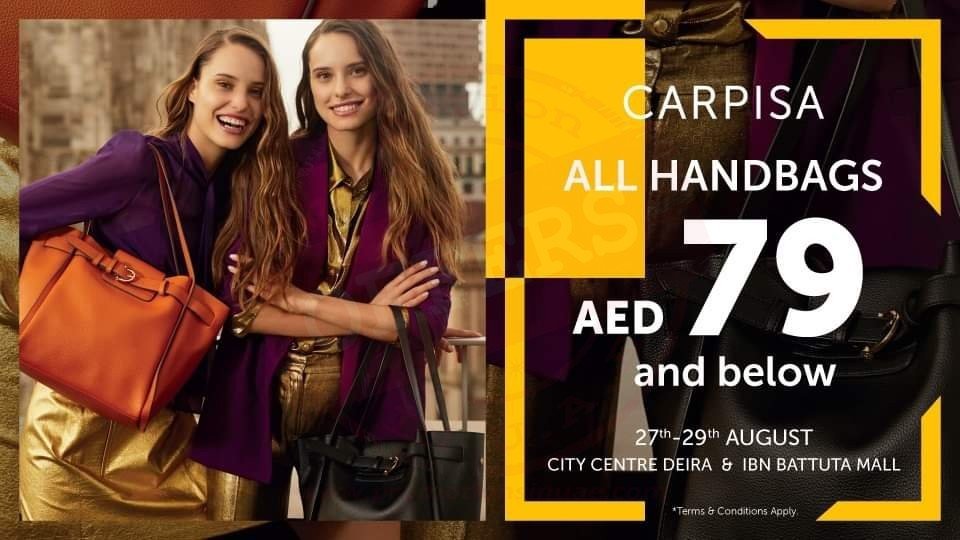 fb img 15985291753016046328163951560947 All handbags at AED 79 and below! Only at Carpisa