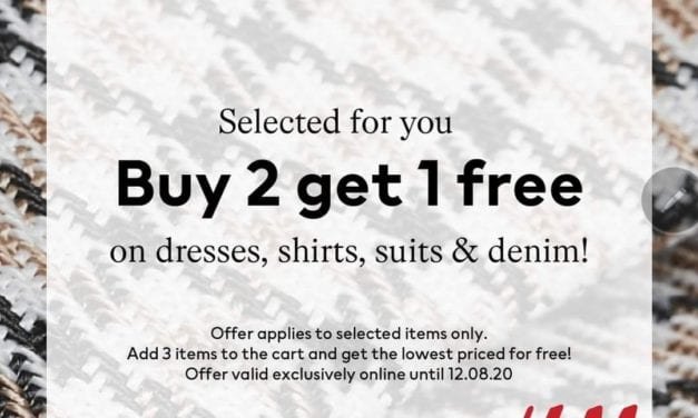 Buy 2 get 1 free on dresses, shirts, suits and denim! At H&M