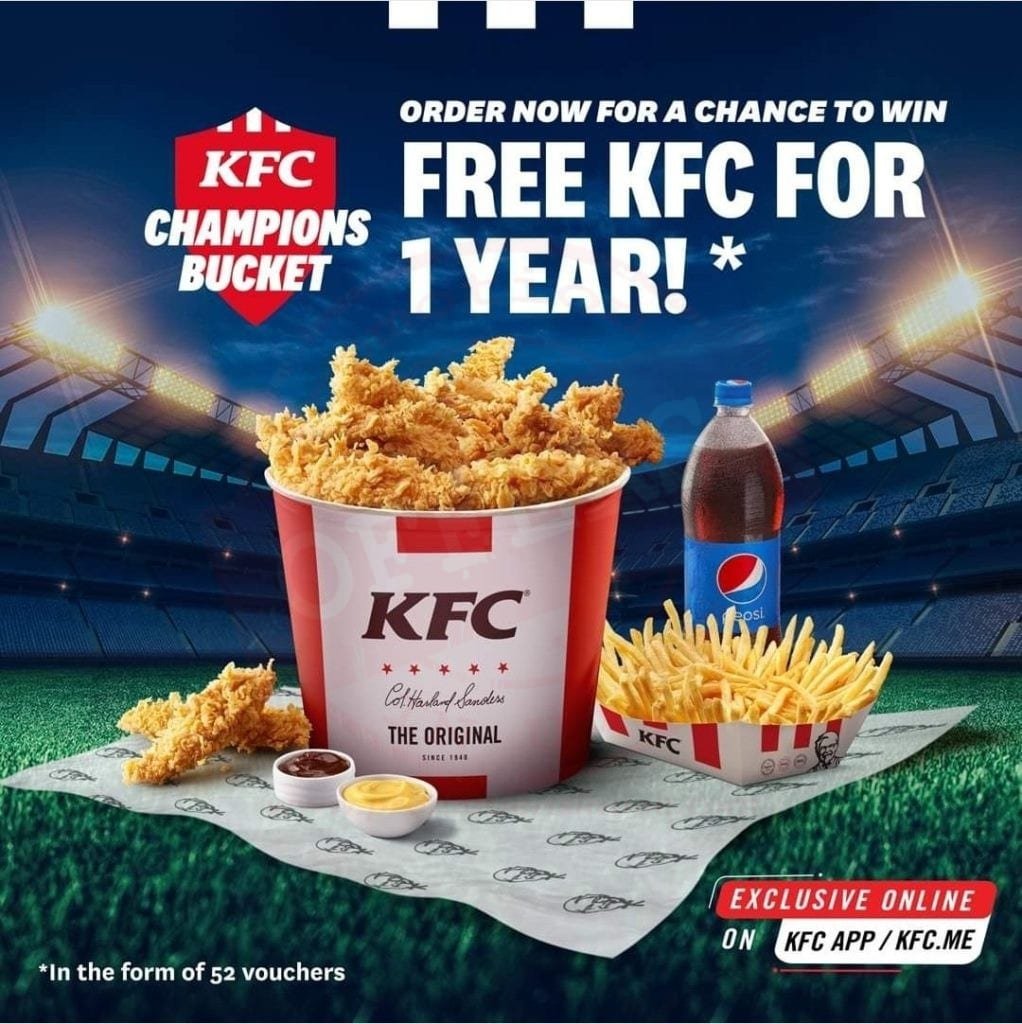 Get a chance to win 1 year FREE KFC
