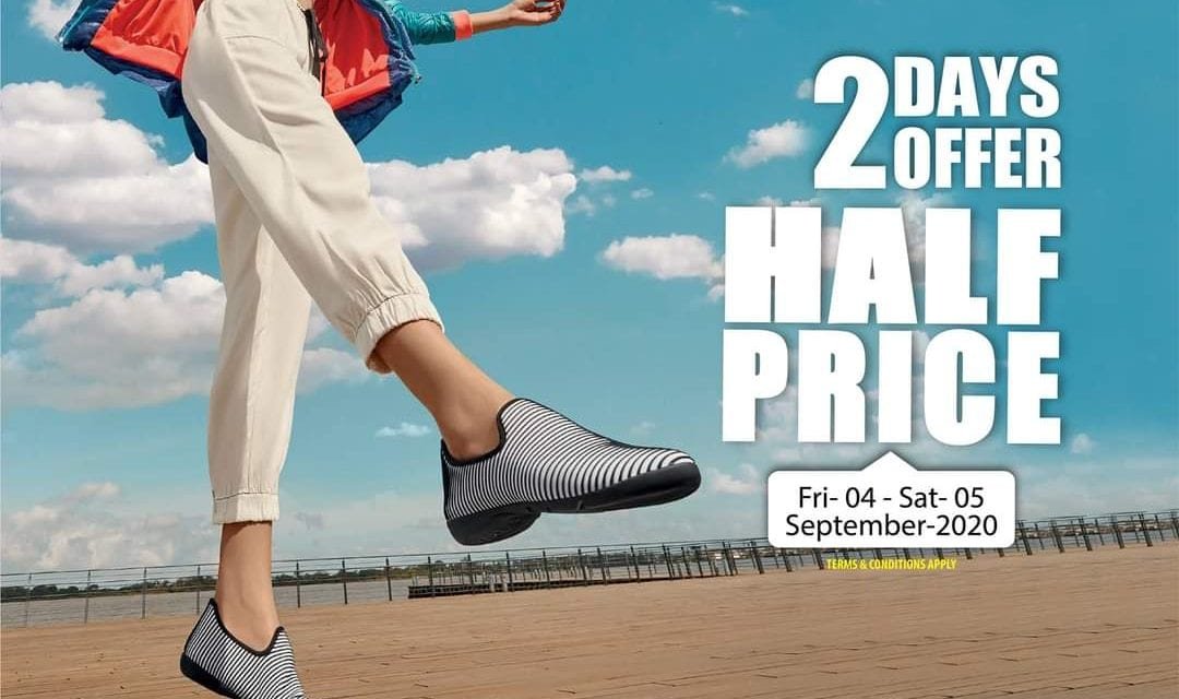 Your favorite Footwear at Half Price only for 2 days.
