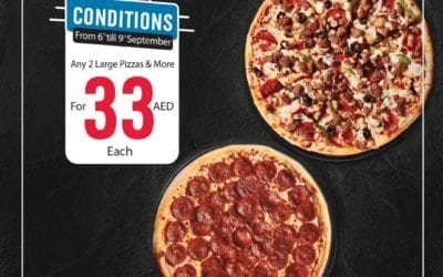 ANY LARGE PIZZA, ANY CRUST FOR AED 33! Domino’s Pizza