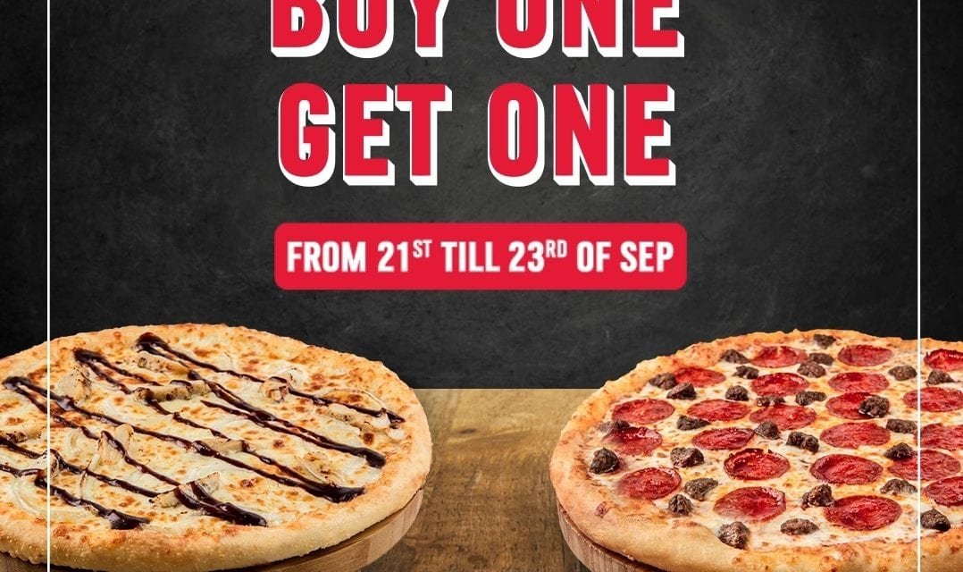 Enjoy 2 pizzas for the price of 1! Domino’s Pizza