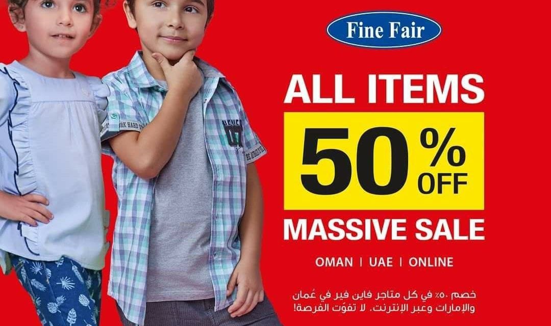 Massive Sale is here! 50% off on ALL ITEMS. Fine Fair