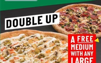 Order a pizza and get one pizza FREE! Papa John’s Pizza