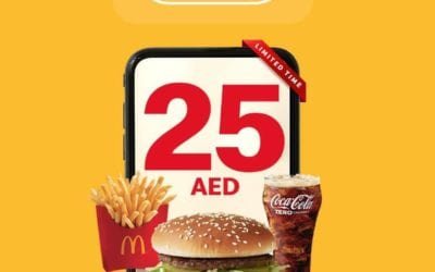Deal mode on! The new 25 AED meal that comes with all your favorite products. McDonald