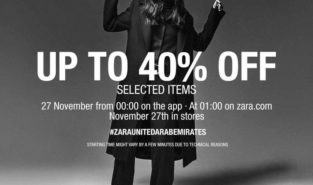 Discounts of up to 40% at ZARA