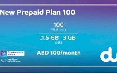 Du New Prepaid Plan 100. Enjoy 100 Flexi minutes and 3 GB and SIM for free.