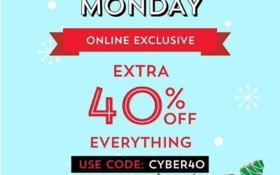 Cyber Monday offer! Extra 40% Off on everything! Don’t miss the chance to stock up!Bath & Body Works