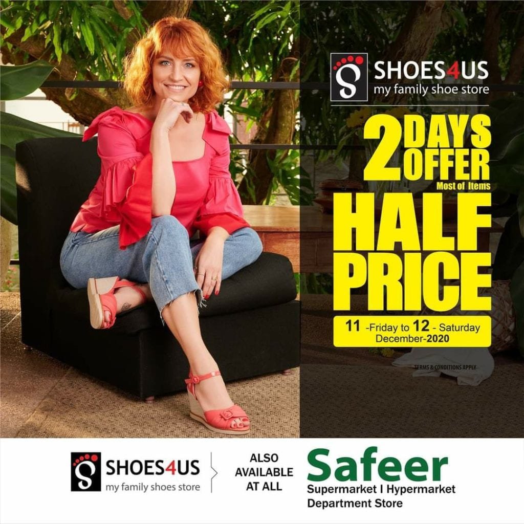 fb img 16076686808177834435649308576436 2 Day- HALF PRICE OFFER at Shoes4Us !