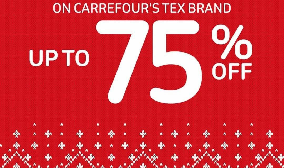 Up to 75% off on all Tex Brand t-shirts, button ups, bed linens, and more at Carrefour