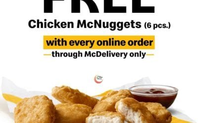 Enjoy 6pcs of Chicken McNuggets for Free with every online order. McDonald