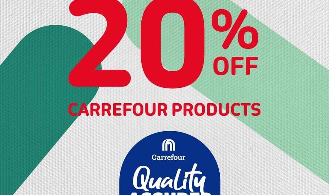Carrefour Tuesdays are back! Enjoy 20% off Carrefour products.