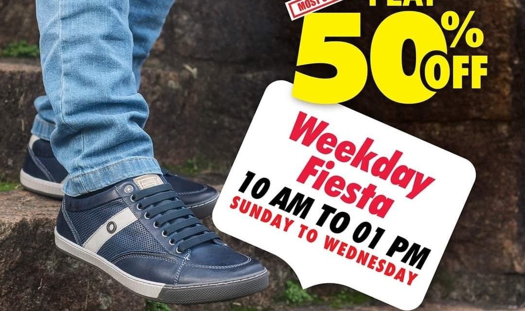 ‘FLAT 50% OFF’ deal!<br>At Shoes4Us stores.