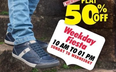 ‘FLAT 50% OFF’ deal!At Shoes4Us stores.