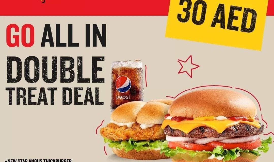 Go big with Hardee’s Double Treat Deal just @ AED30! Order Now!