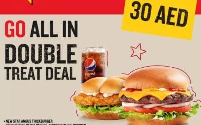 Go big with Hardee’s Double Treat Deal just @ AED30! Order Now!